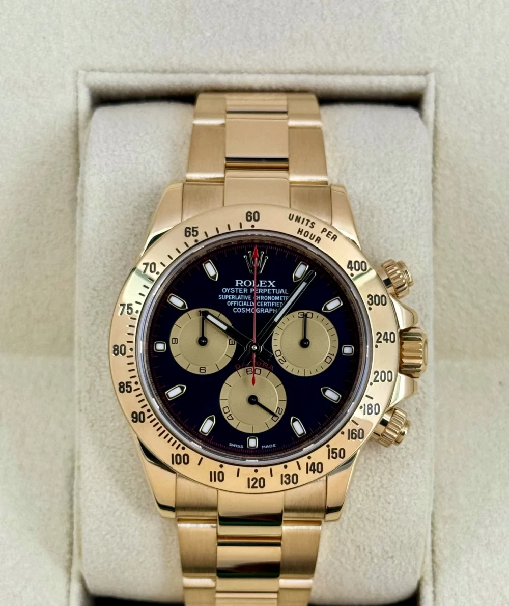 2015 Rolex Daytona "Paul Newman" 40mm 116528 Yellow Gold Black Dial