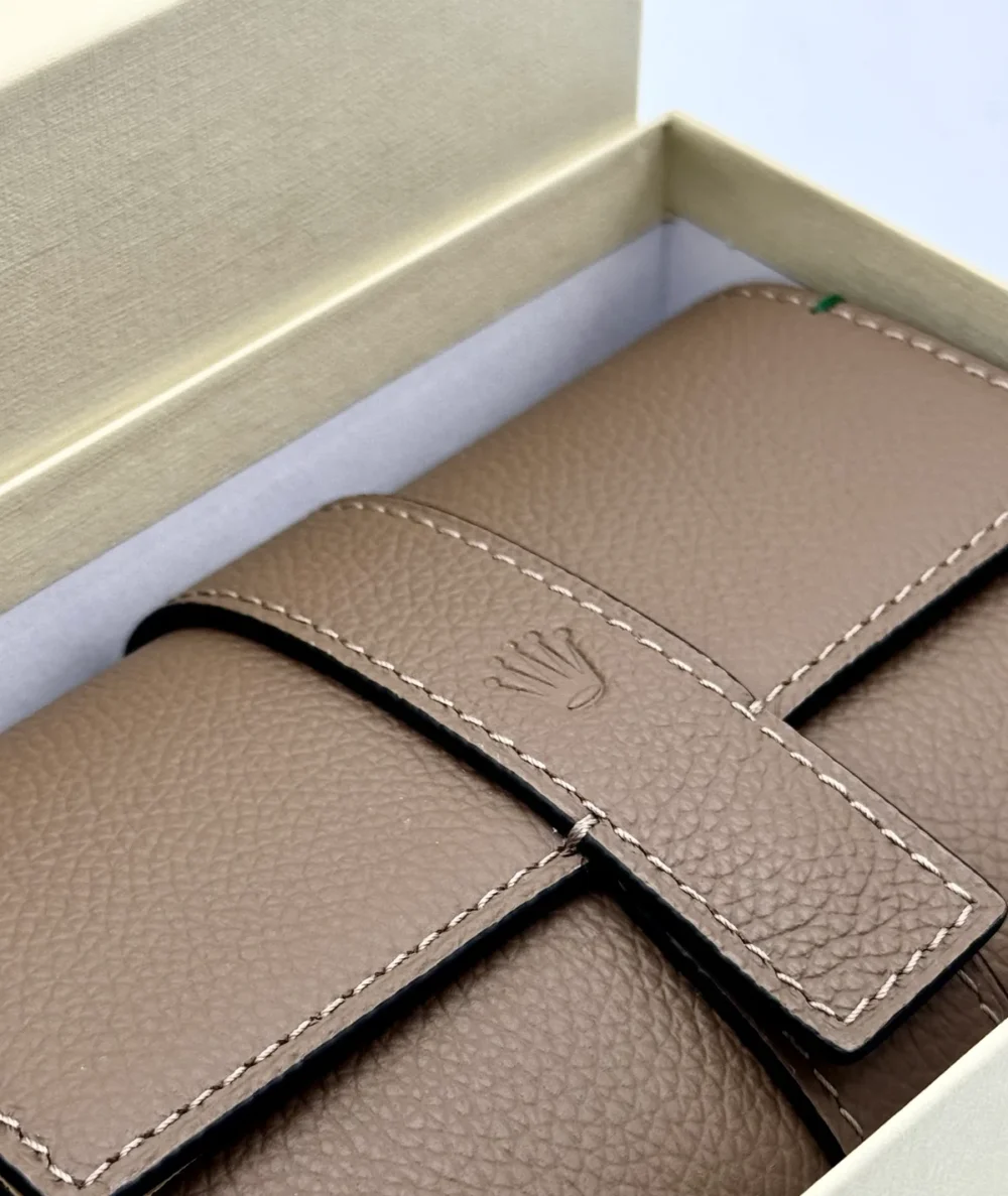 Rolex Leather Two Watch Roll Travel Case