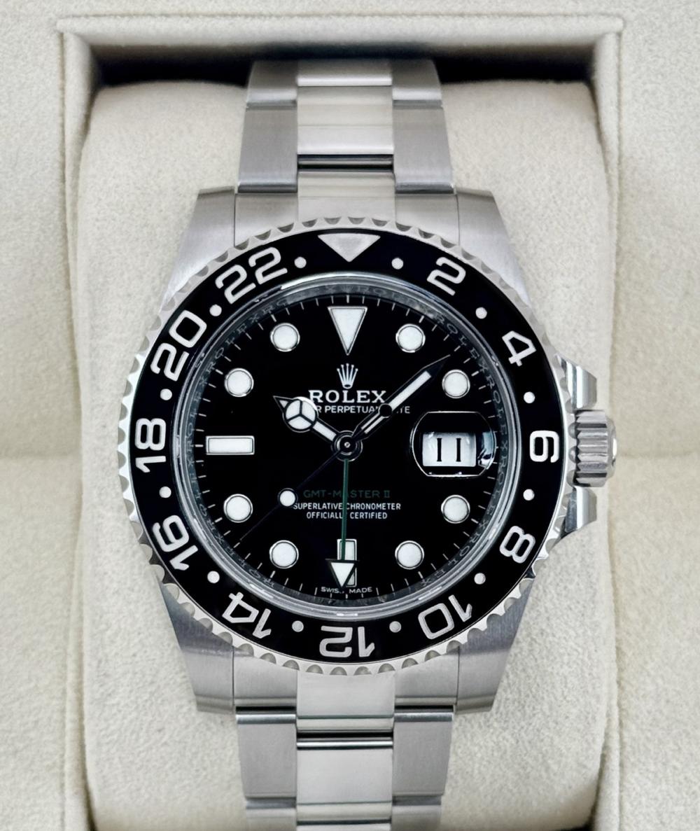 2018 Rolex GMT-Master II 40mm 116710LN Stainless Steel Black Dial