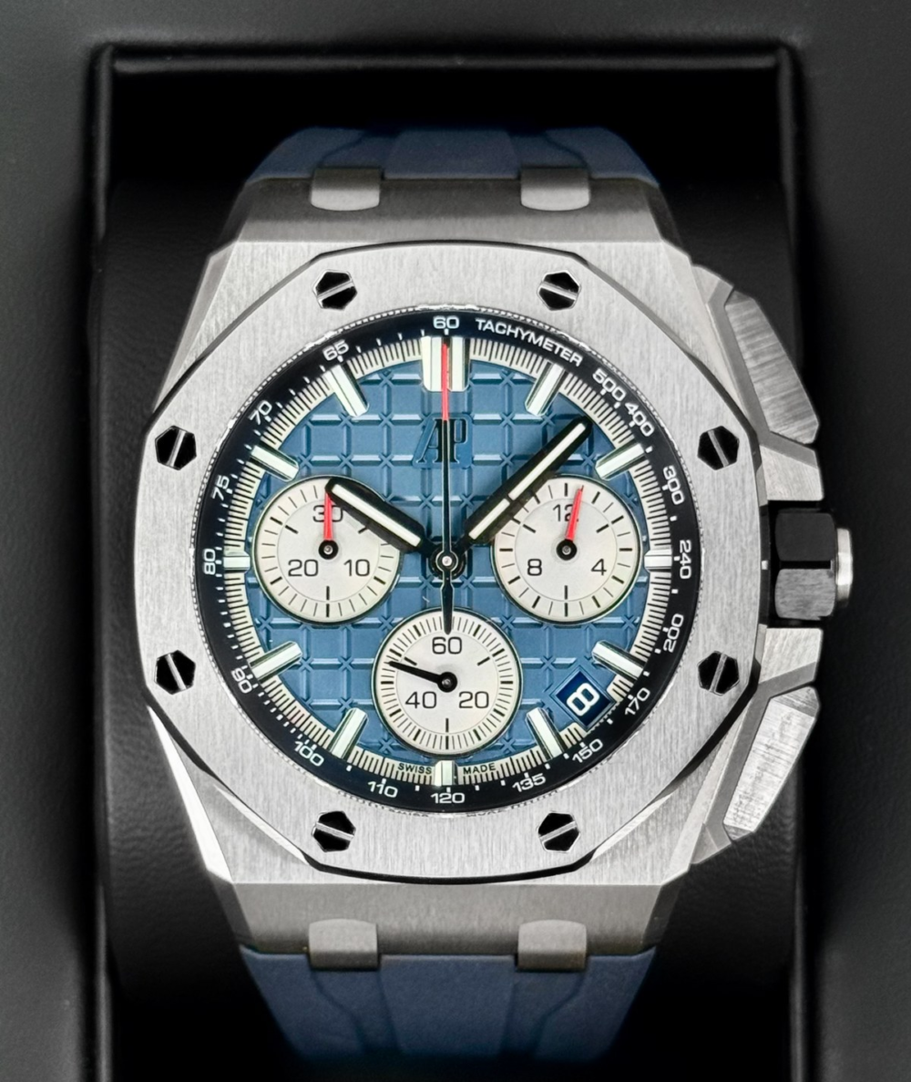 2022 Audemars Piguet Royal Oak Offshore 43mm 26420TI Titanium Blue Dial