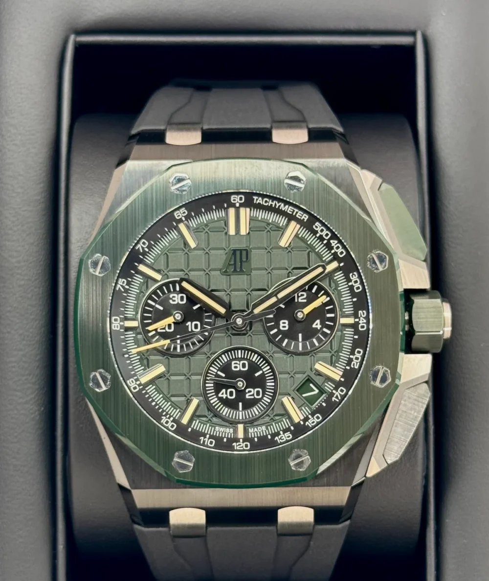 NEW 2025 Audemars Piguet Royal Oak Chroograph 43mm 26420CE Ceramic Green Dial