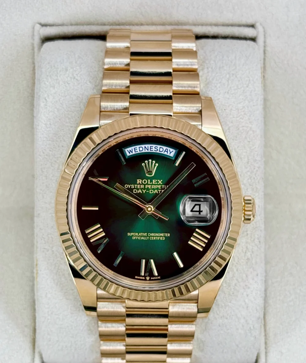2024 Rolex Day-Date 40mm 228238 Presidential Green Ombre Dial