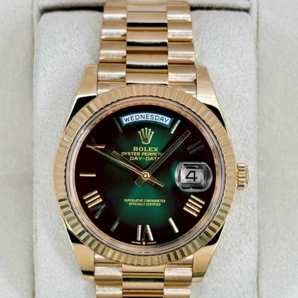 2024 Rolex Day-Date 40mm 228238 Presidential Green Ombre Dial