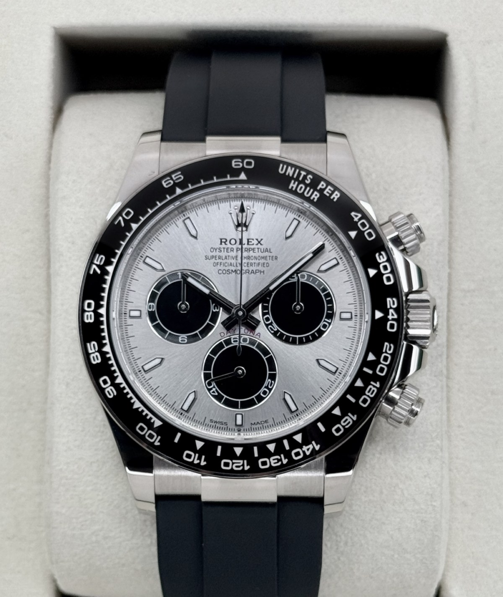 2025 Rolex Daytona 40mm 126519LN White Gold Oysterflex Silver Ghost Dial