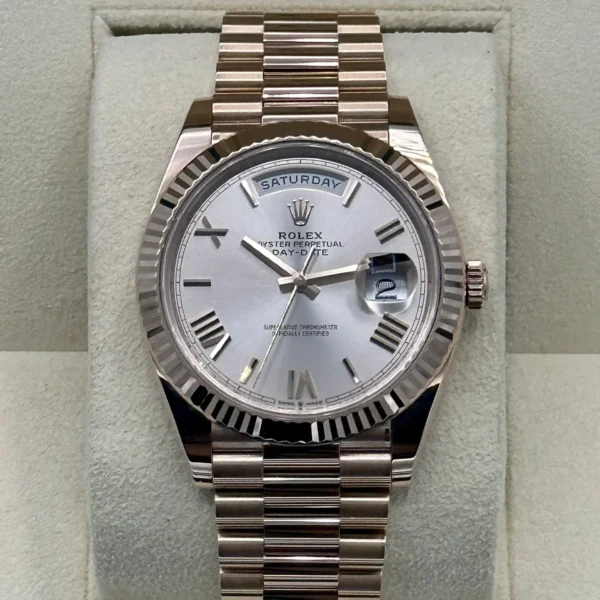 2021 Rolex Day-Date 40mm 228235 Presidential Rose Gold Sundust Dial