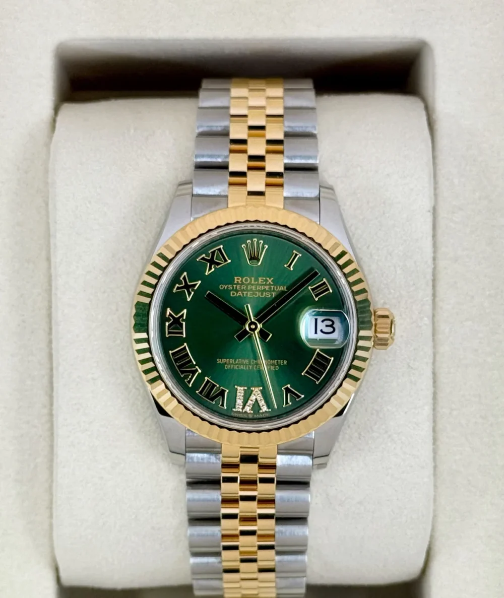 NEW 2025 Rolex Ladies Datejust 31mm 278273 Two-Tone Jubilee Green Dial