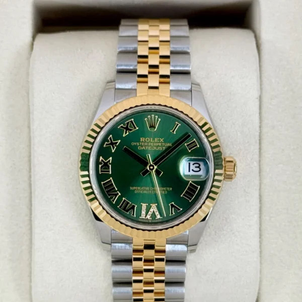 NEW 2025 Rolex Ladies Datejust 31mm 278273 Two-Tone Jubilee Green Dial