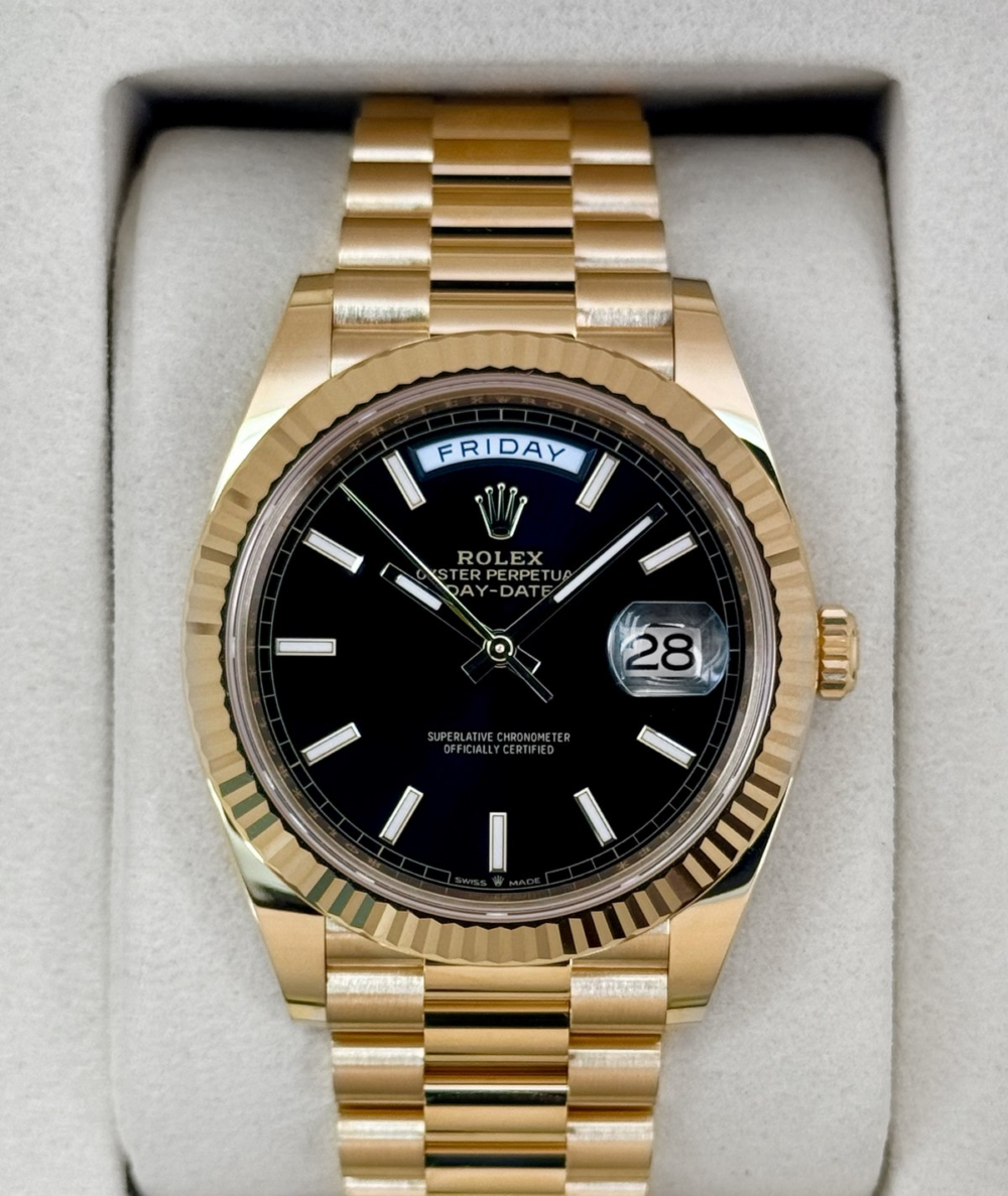 NEW 2026 Rolex Day-Date 40mm 228238 Yellow Gold Black Dial