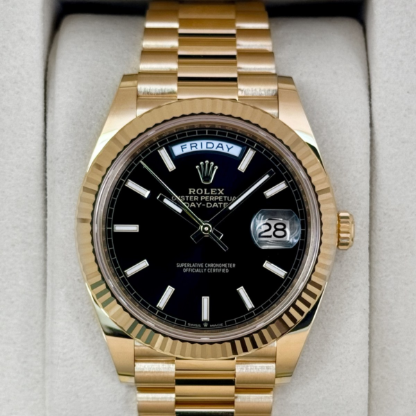 NEW 2026 Rolex Day-Date 40mm 228238 Yellow Gold Black Dial