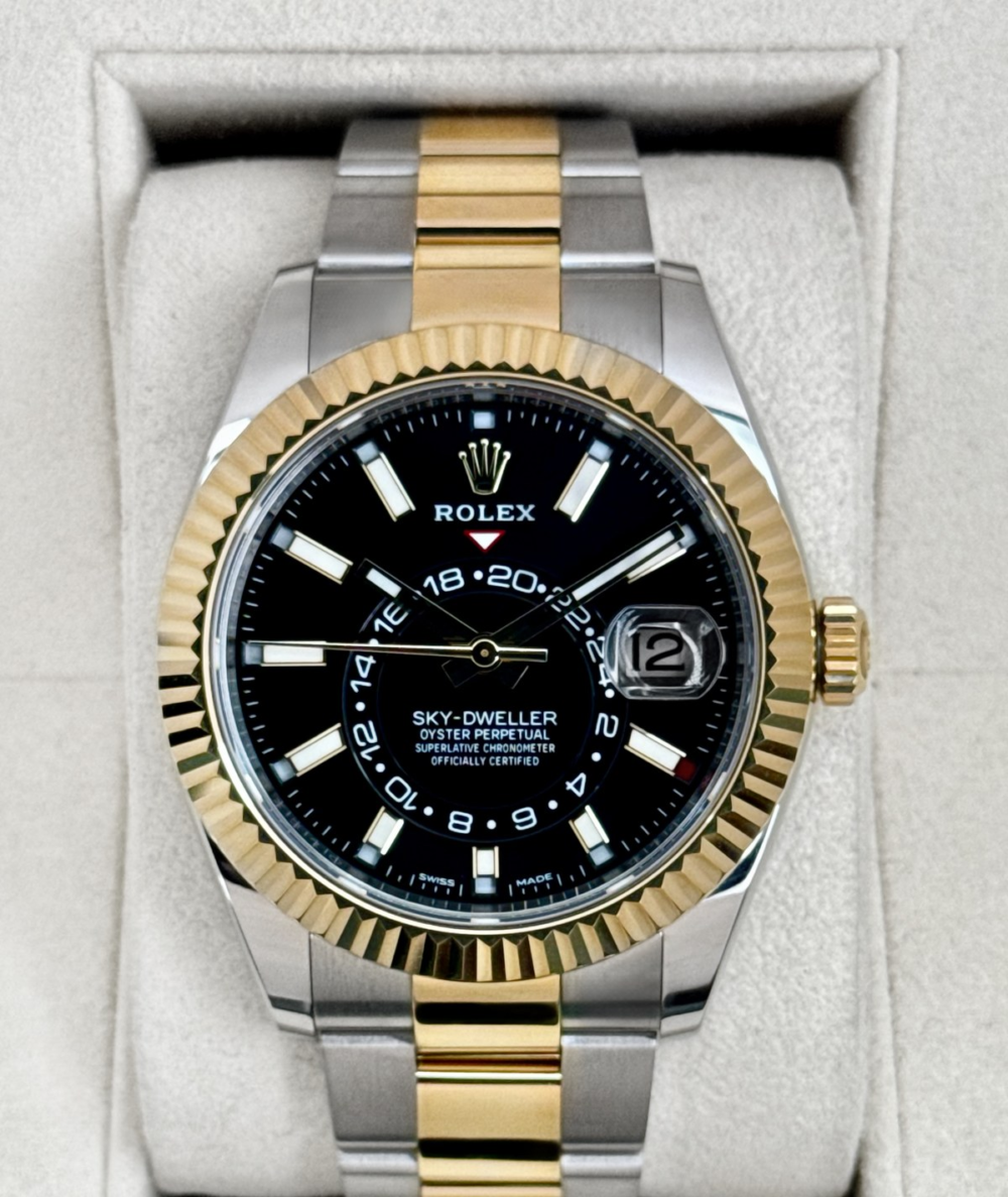 2021 Rolex Sky-Dweller 42mm 326933 Two-Tone Oyster Black Dial