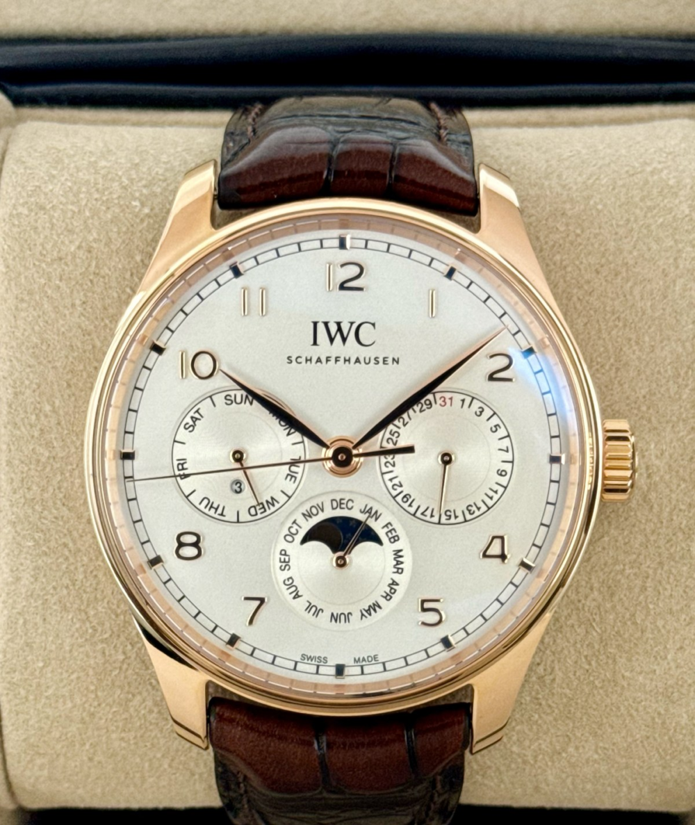 2025 IWC Portugieser Perpetual Calendar 42.4mm IW344202 Rose Gold Silver Dial