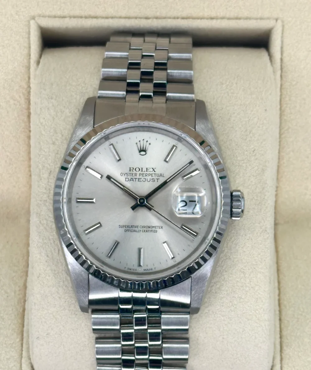 1991 Rolex Datejust 36mm 16234 Stainless Steel Jubilee Silver Dial
