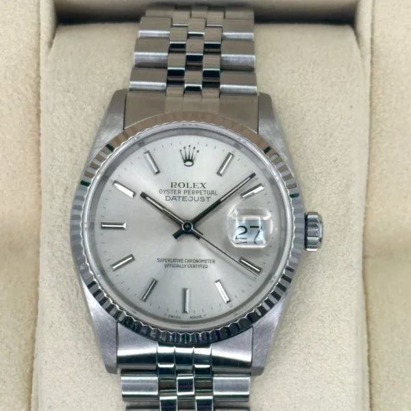 1991 Rolex Datejust 36mm 16234 Stainless Steel Jubilee Silver Dial