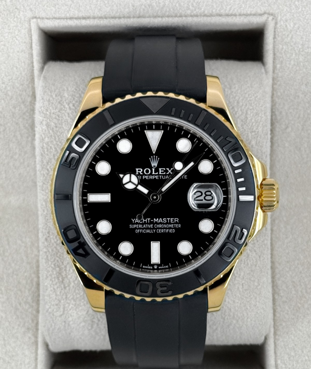 2022 Rolex Yacht-Master 42mm 226658 Gold Oysterflex Black Dial