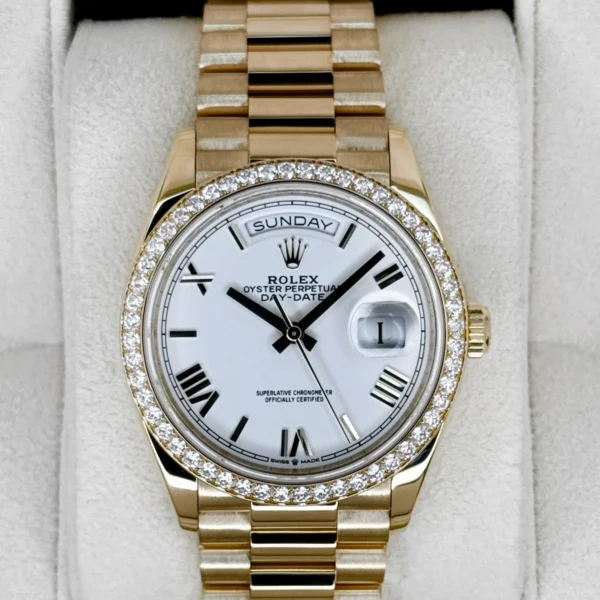 2024 Rolex Day-Date 36mm 128348RBR Presidential Yellow Gold White Dial
