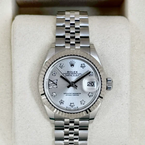 NEW 2025 Rolex Lady Datejust 28mm 279174 Stainless Steel Jubilee Silver Star Diamond Dial