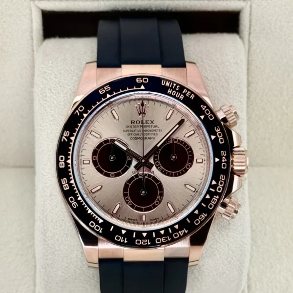 2025 Rolex Daytona 40mm 126515LN Rose Gold Oysterflex Sundust Dial