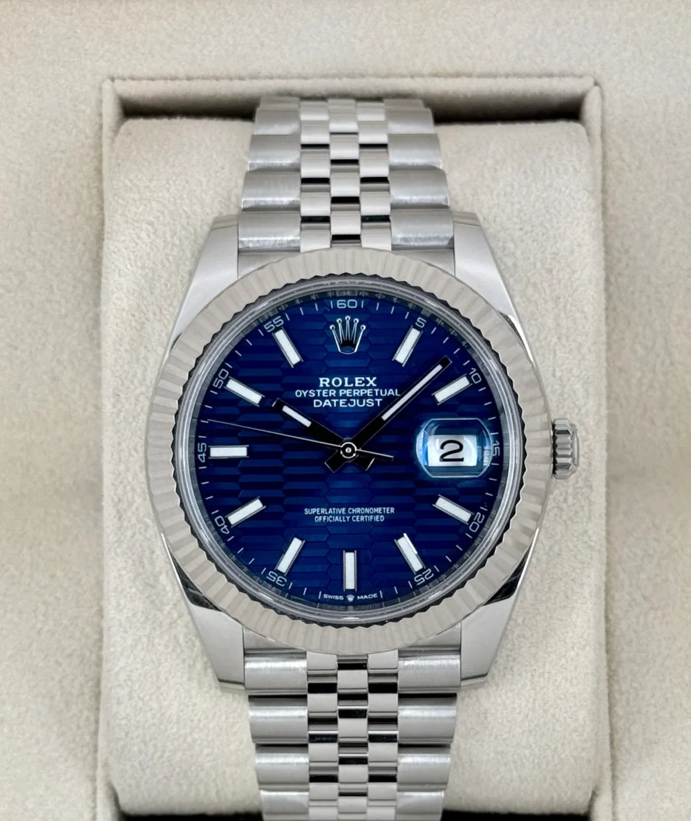 2022 Rolex Datejust 41mm 126334 Stainless Steel Jubilee Blue Motif Dial