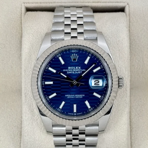2022 Rolex Datejust 41mm 126334 Stainless Steel Jubilee Blue Motif Dial