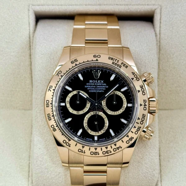 2025 Rolex Daytona 40mm 126508 18kt Yellow Gold Black Dial