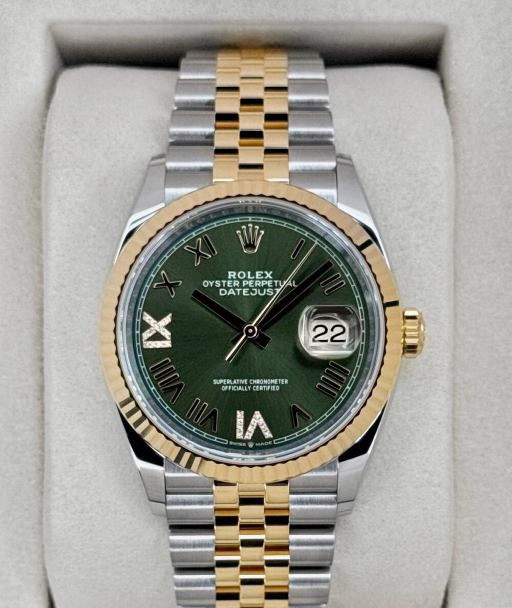 NEW 2026 Rolex Datejust 36mm 126233 Two-Tone Jubilee Green Diamond Dial