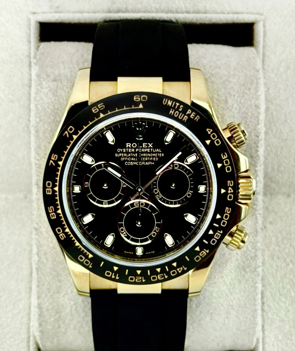 2025 CPO Rolex Daytona 40mm 116518LN Yellow Gold Oysterflex Black Dial (CPO)