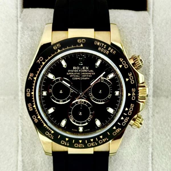 2025 CPO Rolex Daytona 40mm 116518LN Yellow Gold Oysterflex Black Dial (CPO)