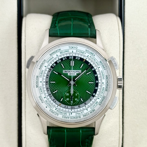2025 Patek Philippe 5930P World Time Flyback Chronograph Platinum Green Dial