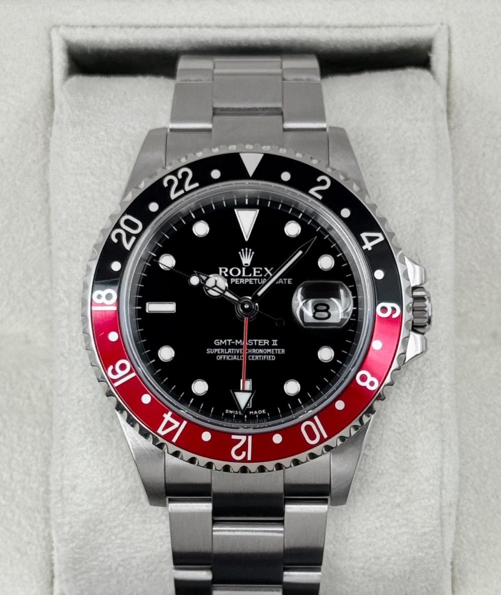 2005 Rolex GMT Master II "Coke" 40mm 16710 Stainless Steel Oyster Black Dial