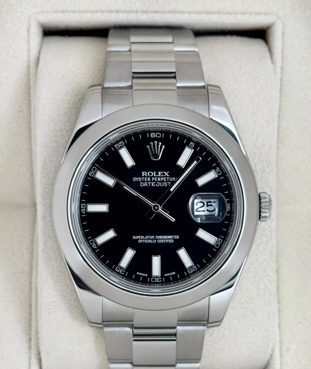 2014 Rolex Datejust II 41mm 116300 Stainless Steel Oyster Black Dial