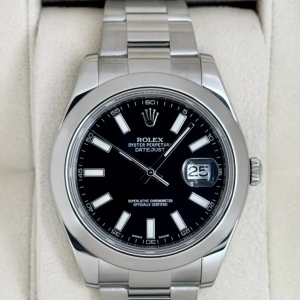 2014 Rolex Datejust II 41mm 116300 Stainless Steel Oyster Black Dial