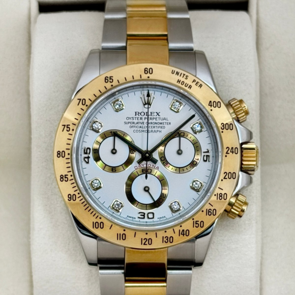 2005 Rolex Daytona 40mm 116523 Two-Tone White Diamond Dial (Collectors Set)
