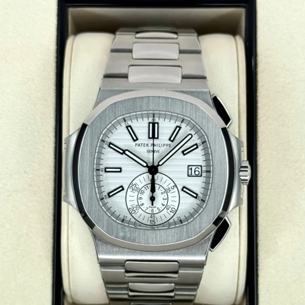 2014 Patek Philippe Nautilus Chrono 40.5mm 5980/1A Stainless Steel White Dial
