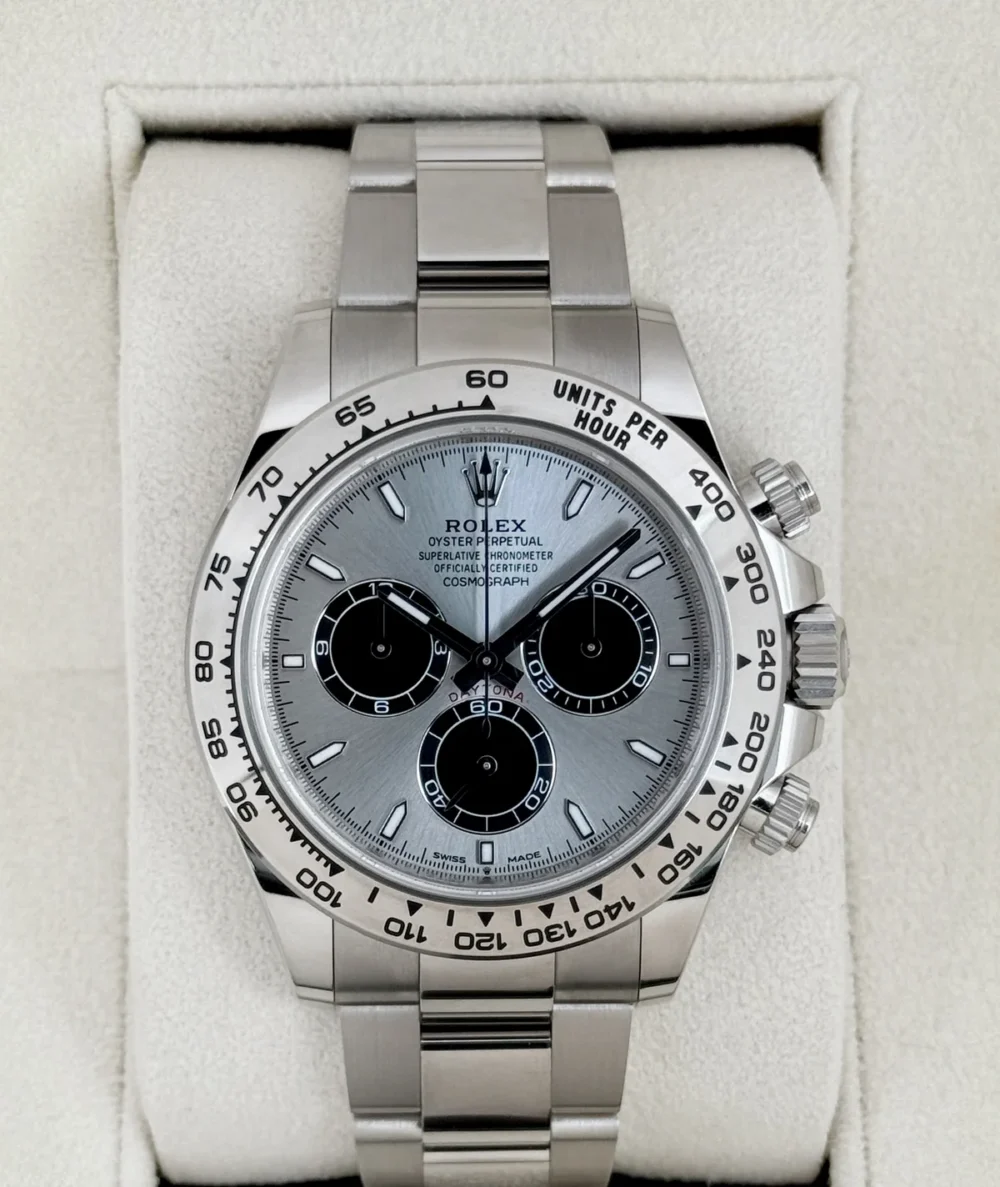 2025 Rolex Daytona 40mm 126509 White Gold Silver Ghost Dial