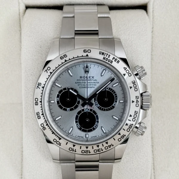 2025 Rolex Daytona 40mm 126509 White Gold Silver Ghost Dial