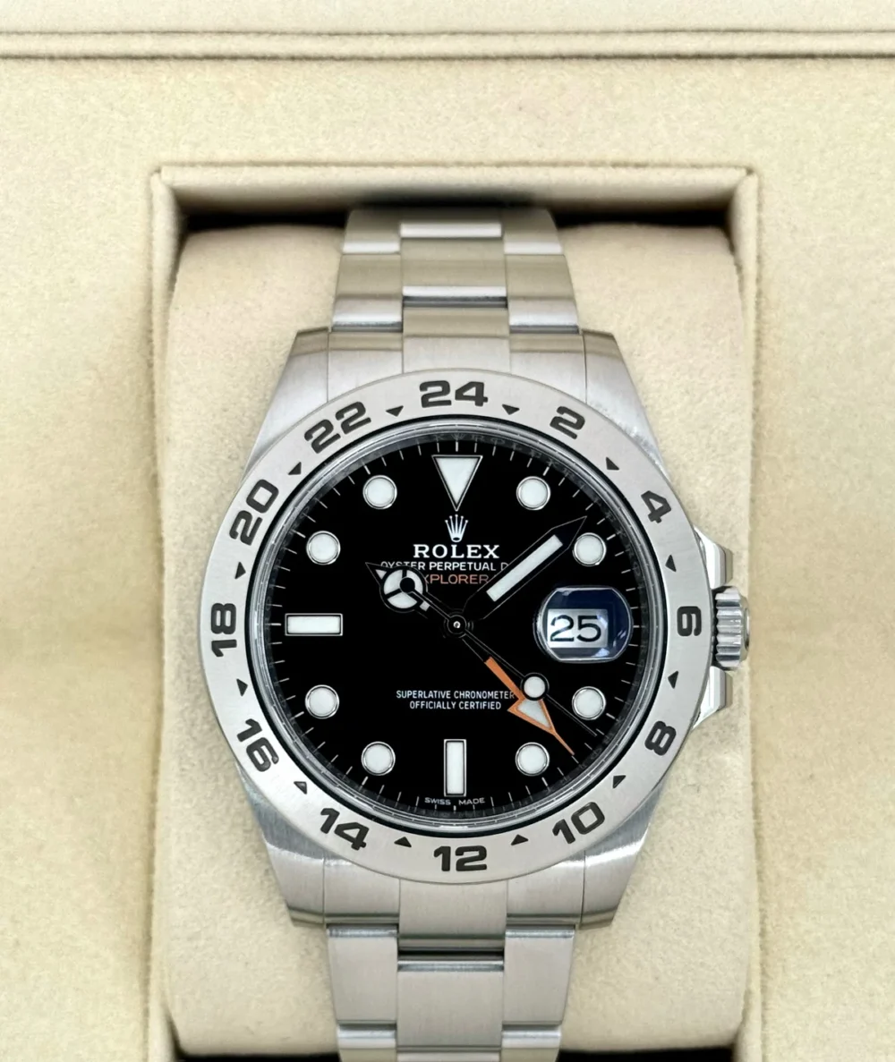 2019 Rolex Explorer II 42mm 216570 Stainless Steel Black Dial