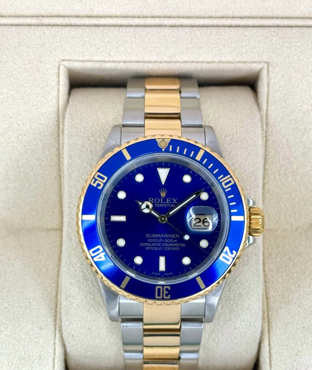 2004 Rolex Submariner "Bluesy" 40mm 16613 Two-Tone Blue Dial
