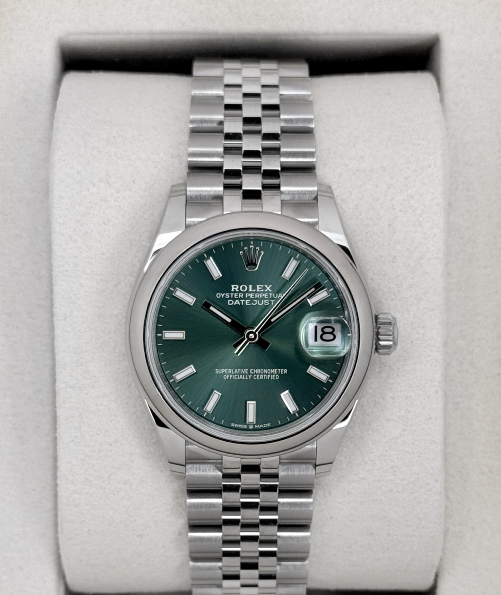 NEW 2026 Rolex Datejust 31mm 278240 Stainless Steel Jubilee Mint Green Dial