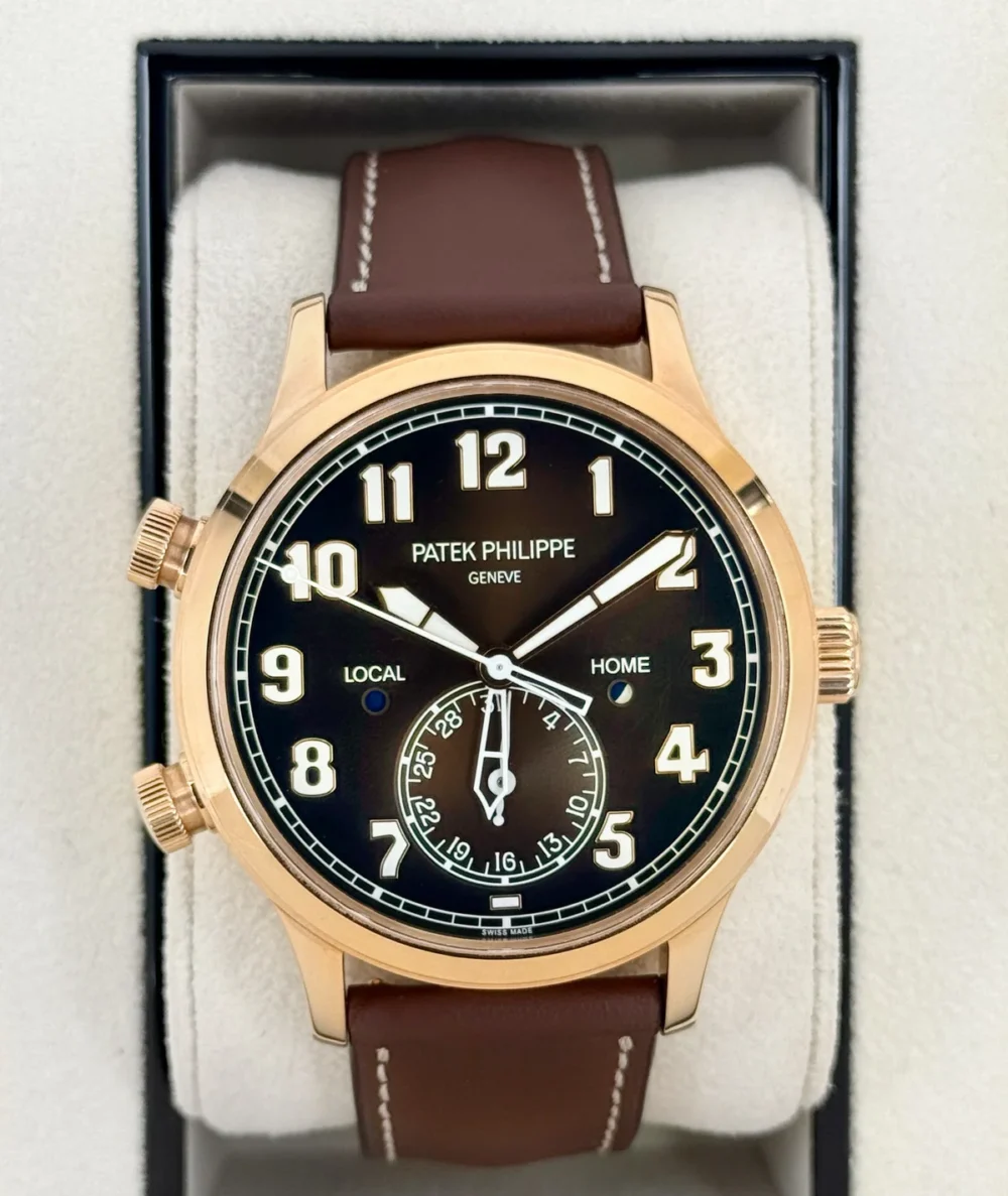 2021 Patek Philippe Calatrava Pilot Time Travel 42mm 5524R Rose Gold Brown Dial