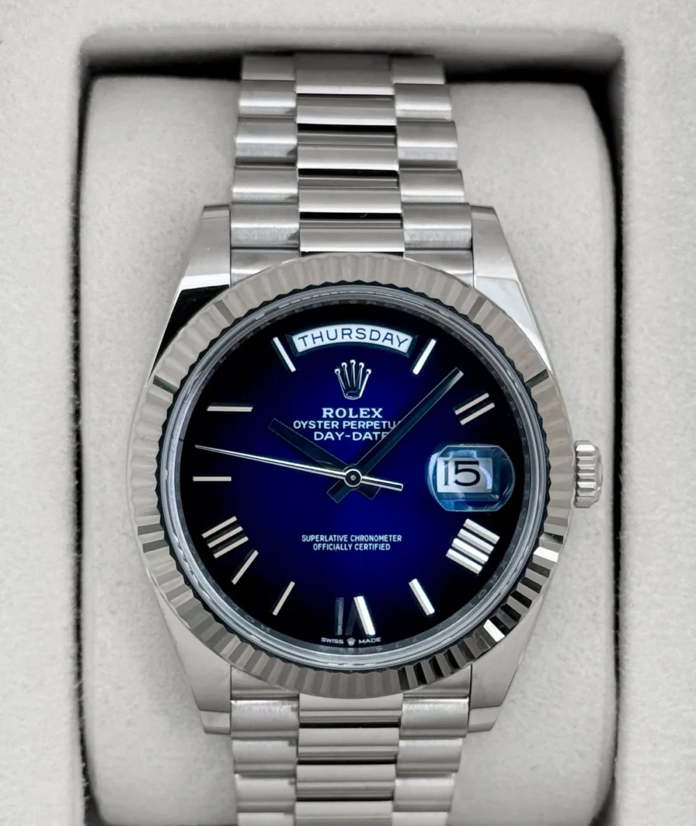 2025 Rolex Day-Date 40mm 228239 Presidential Blue Ombre Dial