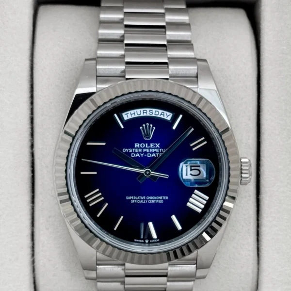 2025 Rolex Day-Date 40mm 228239 Presidential Blue Ombre Dial