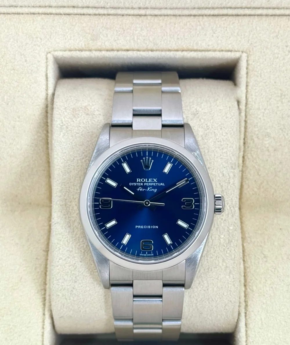 2008 Rolex Air-King 34mm 14000M Stainless Steel Blue Dial