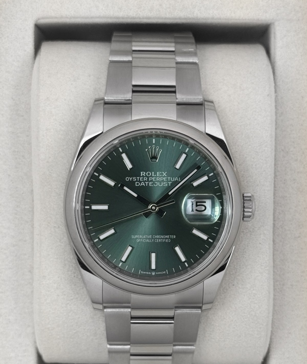 NEW 2026 Rolex Datejust 36mm 126200 Oyster Mint Green Dial