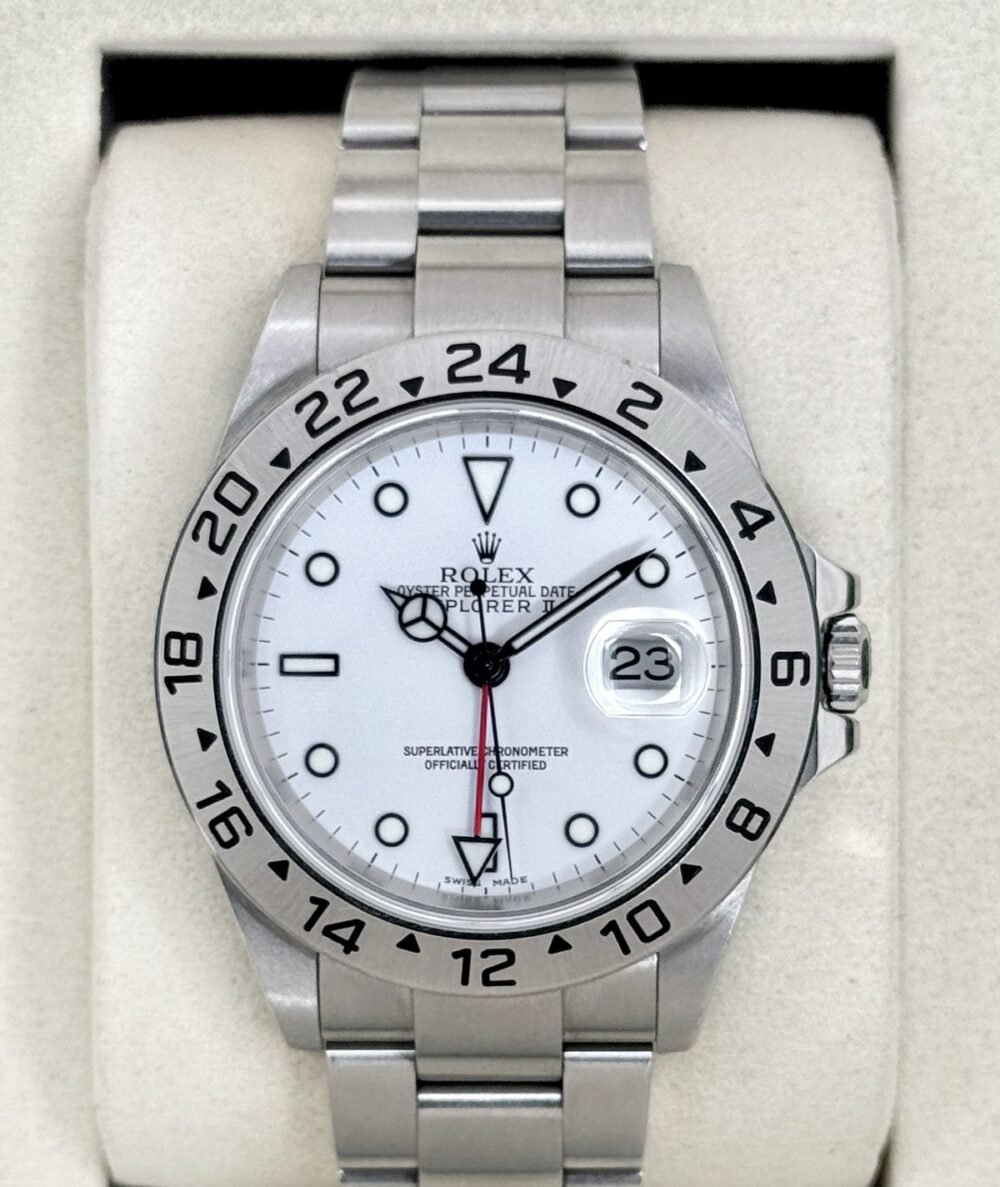 2005 Rolex Explorer II 40mm 16570 Stainless Steel Polar White Dial
