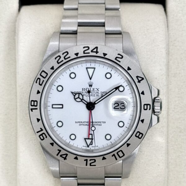 2005 Rolex Explorer II 40mm 16570 Stainless Steel Polar White Dial