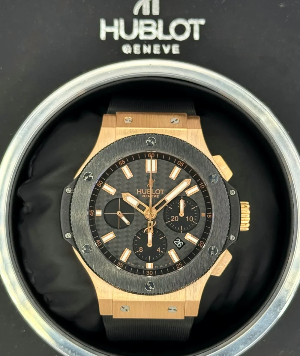 2011 Hublot Big Bang Chronograph 44mm 301.PM.1780.RX Rose Gold Black Dial