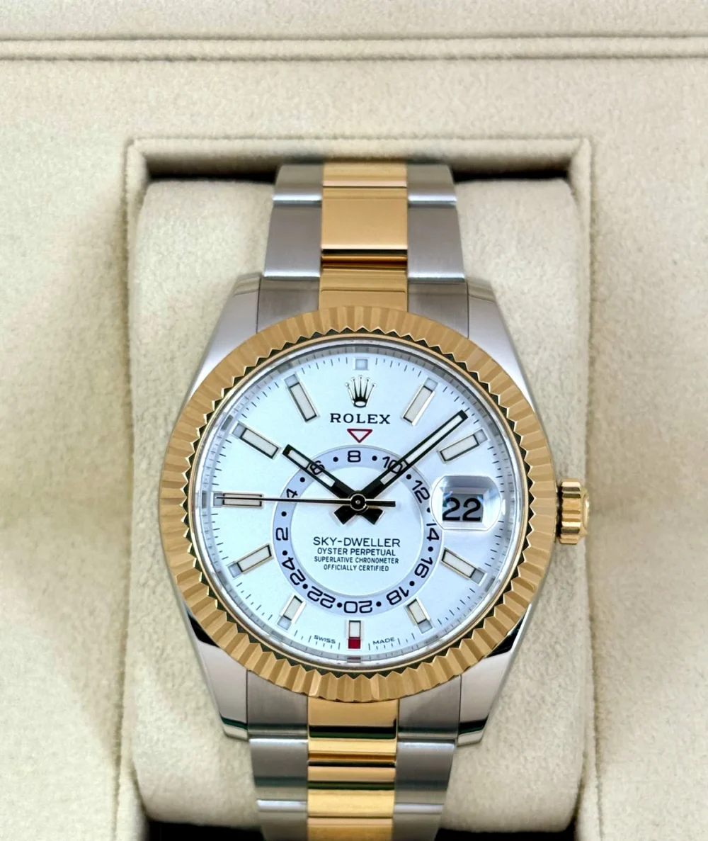 2022 Rolex Sky-Dweller 42mm 326933 Two-Tone Oyster White Dial