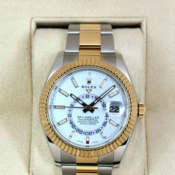 2022 Rolex Sky-Dweller 42mm 326933 Two-Tone Oyster White Dial