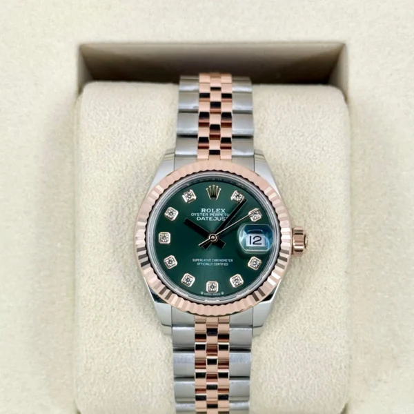 NEW 2025 Rolex Ladies Datejust 28mm 279171 Two-Tone Green Diamond Dial