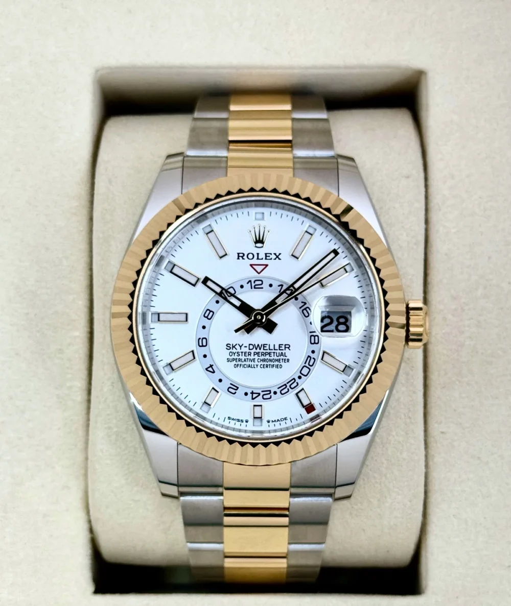 NEW 2025 Rolex Sky-Dweller 42mm 336933 Two-Tone Oyster White Dial